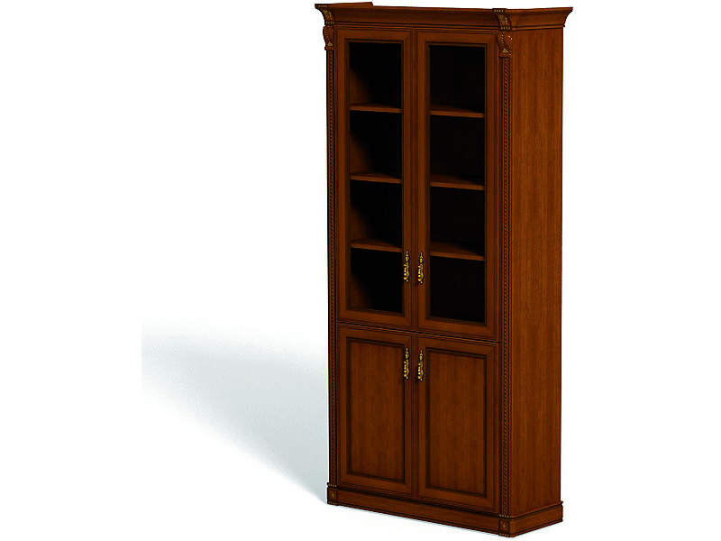 Шкаф книжный со стеклянными дверями Марсель ПК-МР-ШКЖ220х111С-В2-159