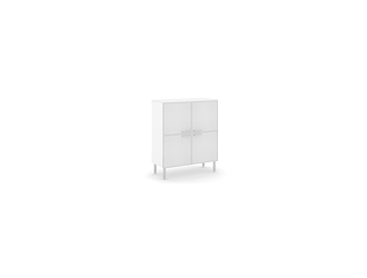 Шкаф 4 белые стеклянные двери Dado, на сайте Галерея Офис