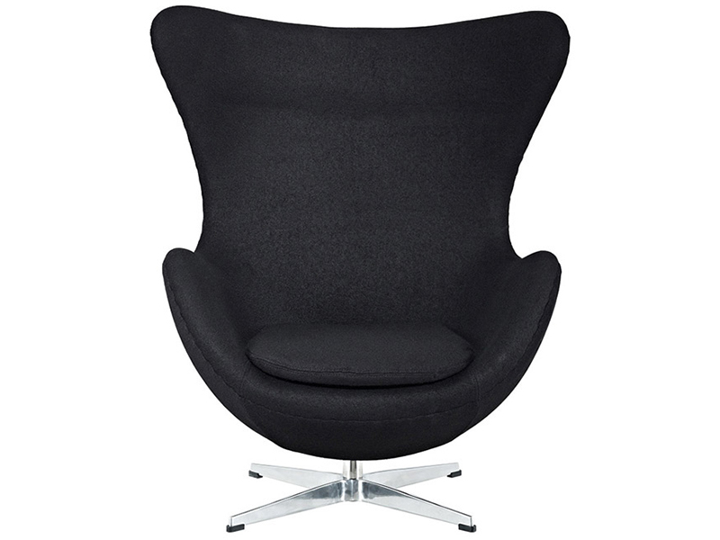 Кресло Arne Jacobsen Style Egg Chair черная шерсть, на сайте Галерея Офис