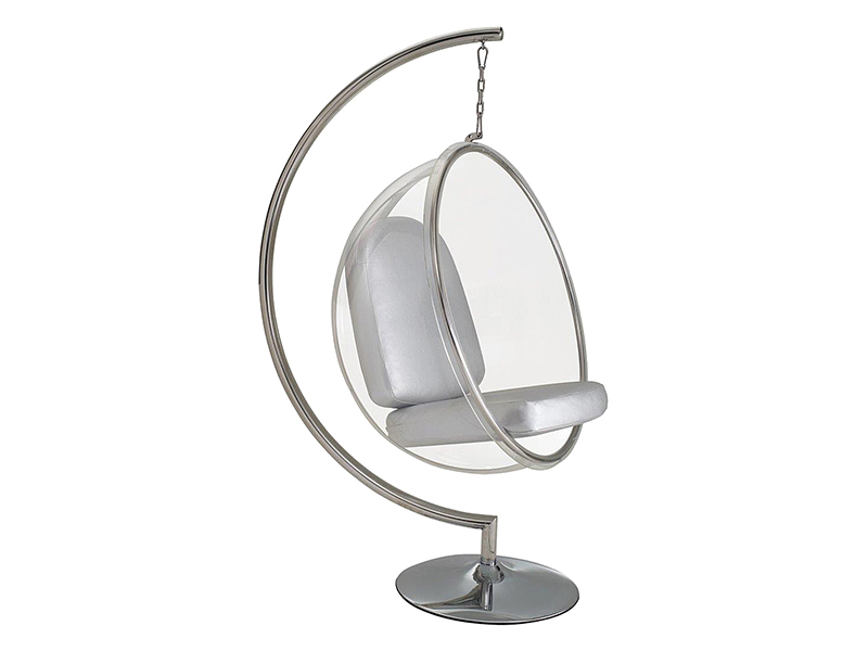 Кресло Eero Aarnio Style Bubble Chair серебристые подушки, на сайте Галерея Офис