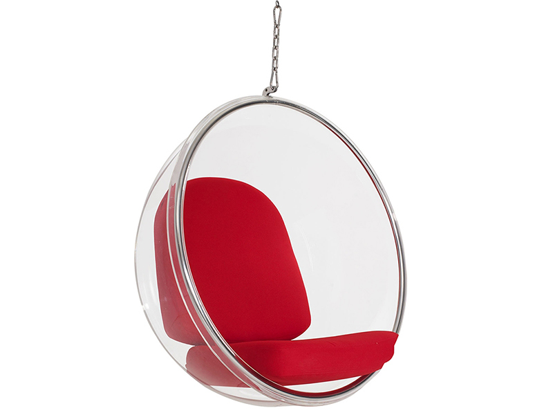 Кресло Eero Aarnio Style Bubble Chair красные подушки