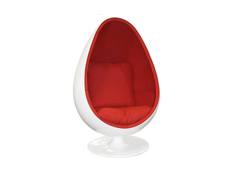 Кресло Ovalia Egg Style Chair красная ткань, на сайте Галерея Офис