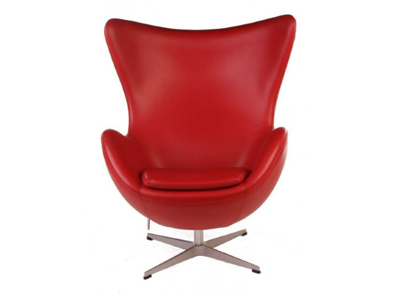 Кресло Arne Jacobsen Style Egg Chair красная кожа, на сайте Галерея Офис