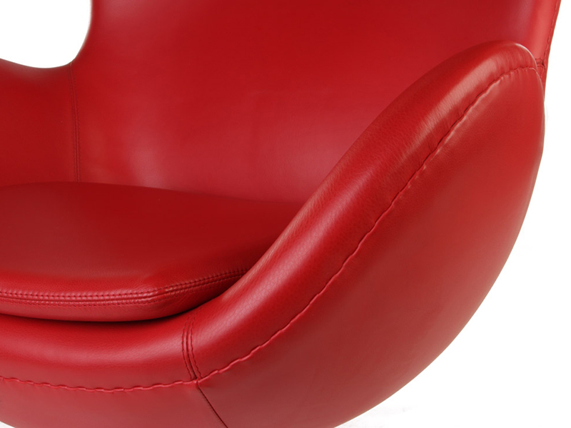 Кресло Arne Jacobsen Style Egg Chair красная кожа, на сайте Галерея Офис