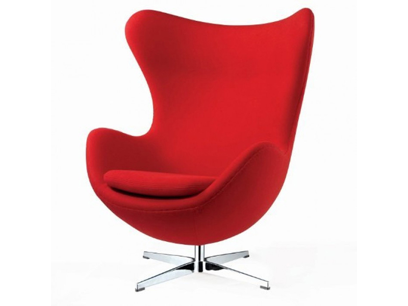 Кресло Arne Jacobsen Style Egg Chair красная шерсть, на сайте Галерея Офис