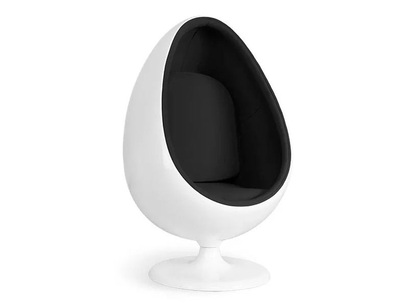 Кресло Ovalia Egg Style Chair черная ткань, на сайте Галерея Офис