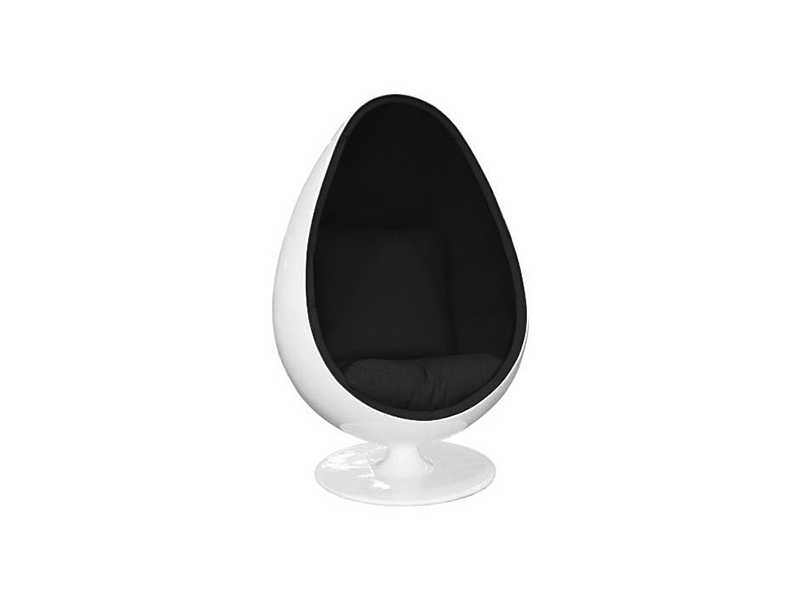 Кресло Ovalia Egg Style Chair черная ткань, на сайте Галерея Офис