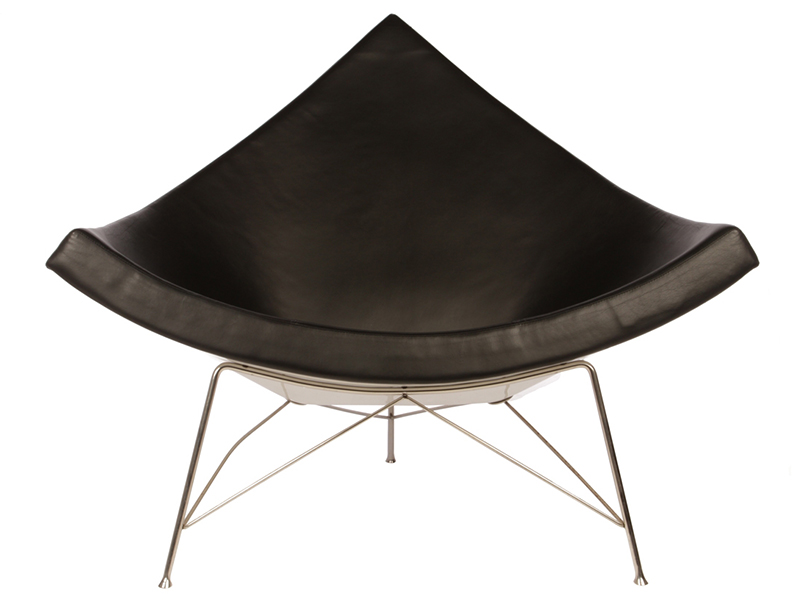 Кресло George Nelson Style Coconut Chair черная кожа, на сайте Галерея Офис