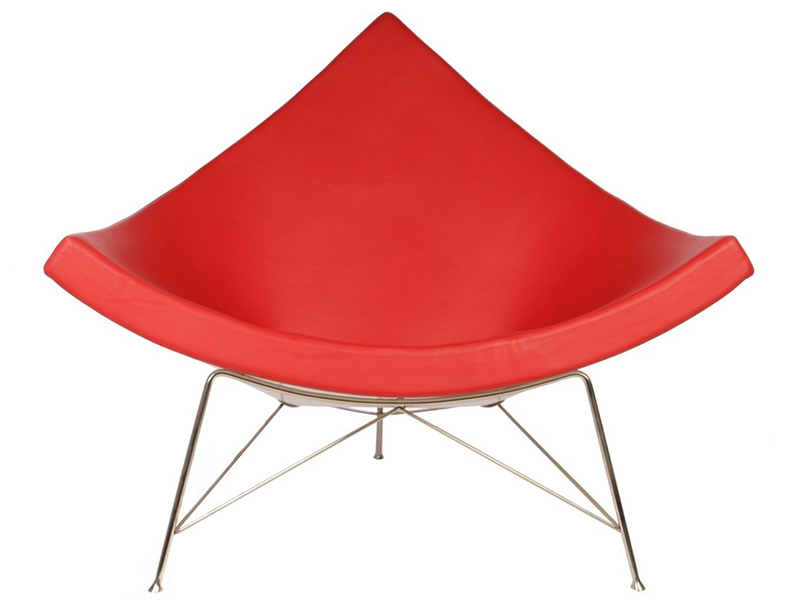 Кресло George Nelson Style Coconut Chair красная кожа premium, на сайте Галерея Офис