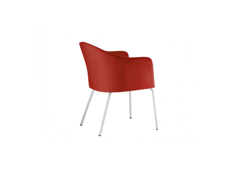 Кресло Luna на базе из 4 ножек красное, на сайте Галерея Офис