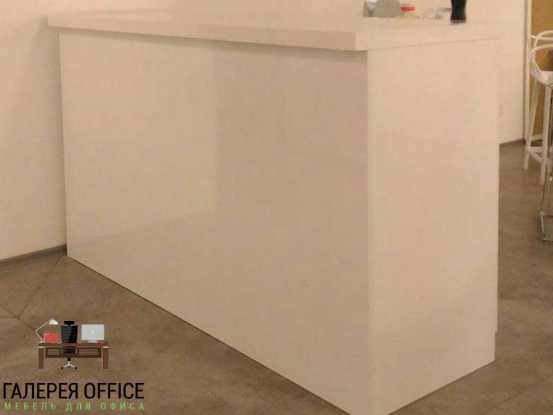 Барная стойка белый глянец по индивидуальным размерам, на сайте Галерея Офис