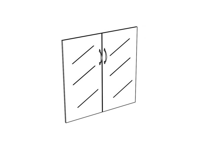 Двери стеклянные низкие прозрачные (2шт.) Комфорт К 622