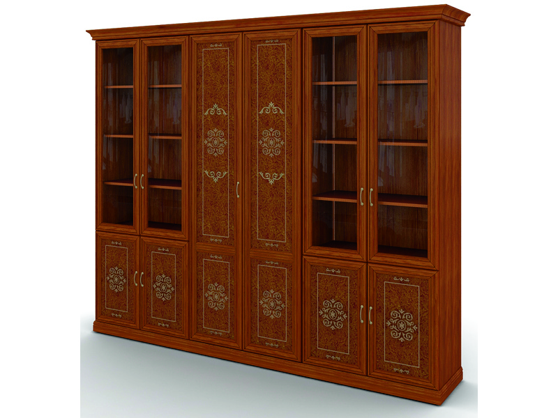 Шкаф книжный широкий Версаль люкс ПК-ВРЛ-КМШ№17-В1-209, на сайте Галерея Офис